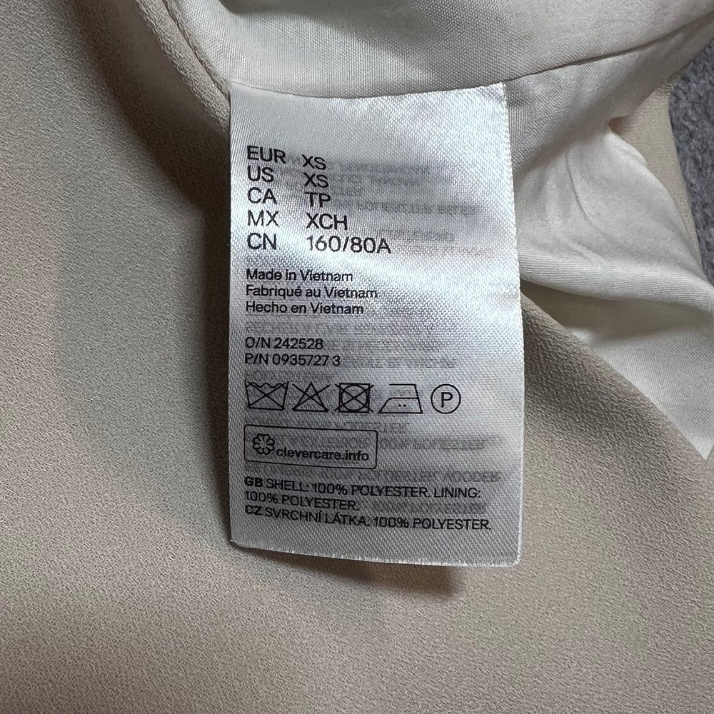 HM Womens Beige Single Button Notched Lapel Blazer Jacket XS - Picture 7 of 8